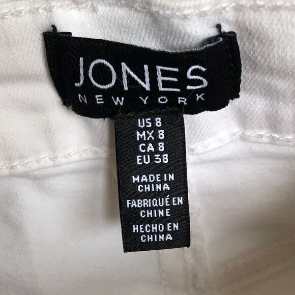 JONES NEW YORK White Lexington Skinny Cropped Jeans Coastal Beach Women's Size 8 - Picture 9 of 15